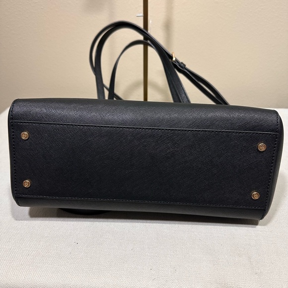 Tory Burch Black Saffiano Leather Double-Handle Tote with Gold Logo with COA!!! - Picture 3 of 9